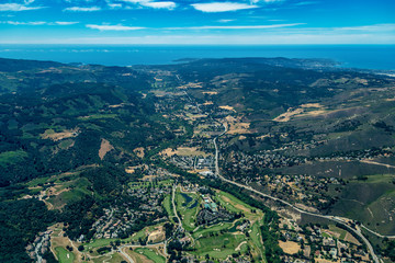 Carmel River Valley in Northern California Aerial View