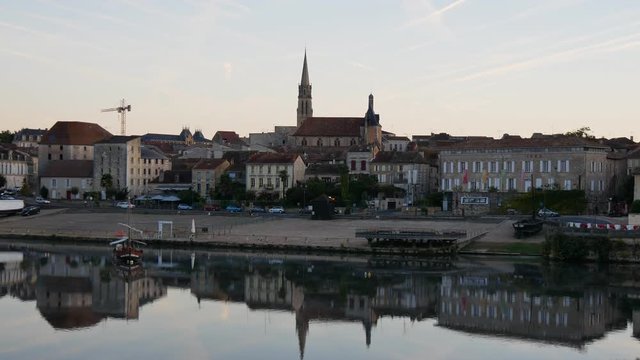 Bergerac city skyline, France