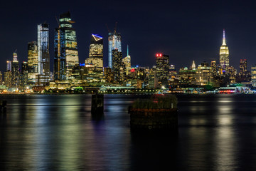 Vue de nuit de Manhattan, New York, USA