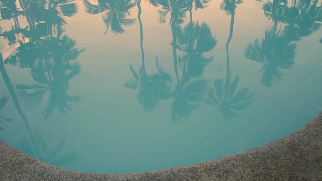Pool in Paradise. Beautiful poolside reflection near Puerto Princesa on the Palawan Island of the Philippines.