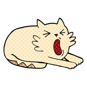 recommend clip art: comic book style cartoon yawning cat