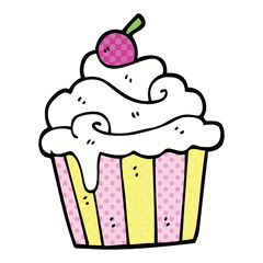 comic book style cartoon cup cake