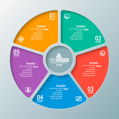 Abstract 3D Paper Infographics. Business template .Vector illustration