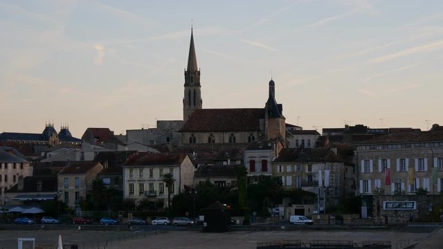 Bergerac city skyline, France