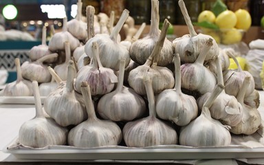 Garlics on sale at shop
