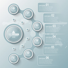 Abstract 3D Paper Infographics. Business template .Vector illustration