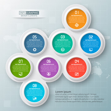 Abstract 3D Paper Infographics. Business template .Vector illustration