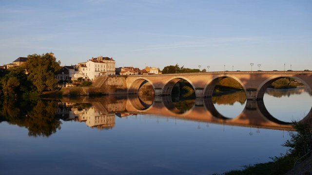 Old historic bridge, Bergerac, France