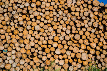 Tas de bois de chauffage