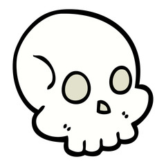 hand drawn doodle style cartoon skull