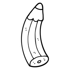 black and white cartoon pencil
