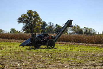 Amish Harvesting Equipment in the Field
