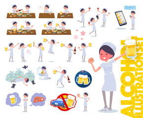 Fototapeta premium flat type Nurse women_alcohol