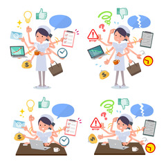 flat type Nurse women_mulch task Office