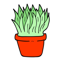 hand drawn doodle style cartoon house plant