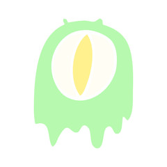 flat color illustration cartoon spooky ghost