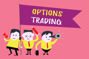 Writing note showing  Options Trading. Business photo showcasing Different options to make goods or services spread worldwide.