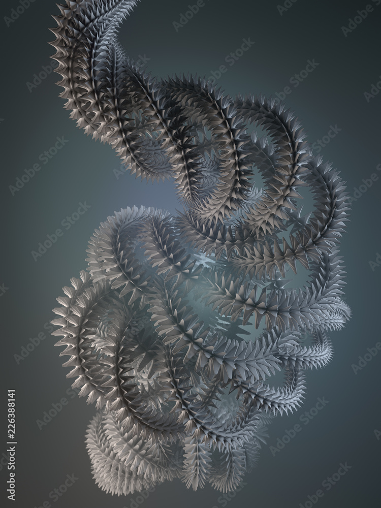 Poster Abstract modern shape out of focus. 3d rendering