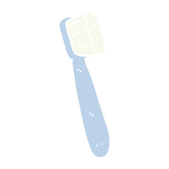 flat color illustration cartoon tooth brush