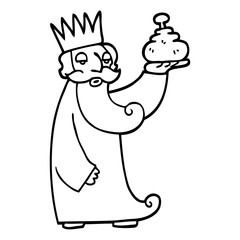 one of the three wise men black and white cartoon