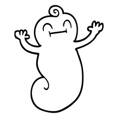 black and white cartoon happy ghost