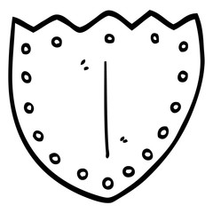 black and white cartoon shield