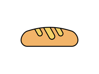 French bread, baguette, baton. vector icon