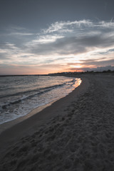 The beach at Vilanova i la Geltru, Spain
