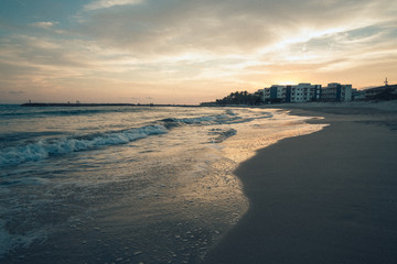 The beach at Vilanova i la Geltru, Spain