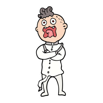 hand drawn doodle style cartoon mad man
