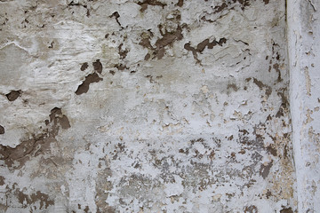 Old white grunge wall background or texture.