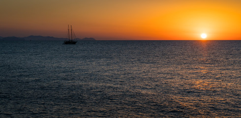 Fototapeta na wymiar Scenic sunset in Cefalù, Sicily, southern Italy.