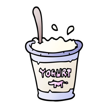 vector gradient illustration cartoon yogurt