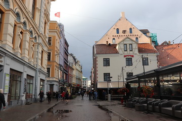 Fototapeta na wymiar Riga street, Latvia.