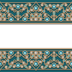 Vintage gold frame with jewelry border pattern