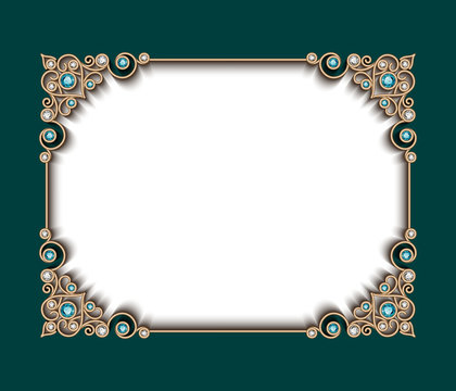Vintage photo frame with jewelry border