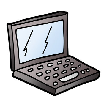 vector gradient illustration cartoon laptop computer