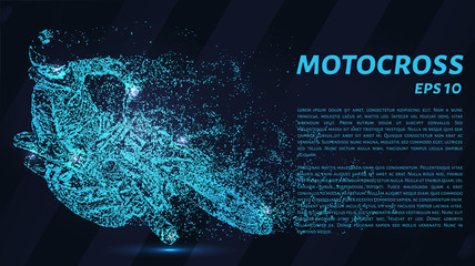 Fototapeta na wymiar Motocross particles. The rider enters the turn
