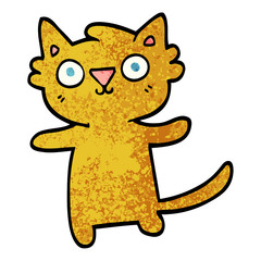 grunge textured illustration cartoon cat