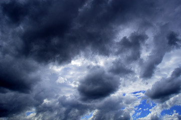 Fototapeta na wymiar Beautiful textural thunder clouds
