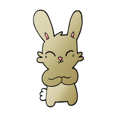 cute vector gradient illustration cartoon rabbit