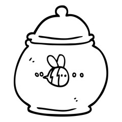 black and white cartoon honey pot