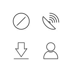 web simple outlined icons set