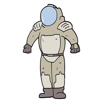 hand drawn doodle style cartoon space man