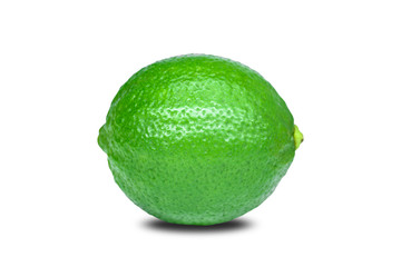 Fresh Green Lime isolated on white background , clipping path