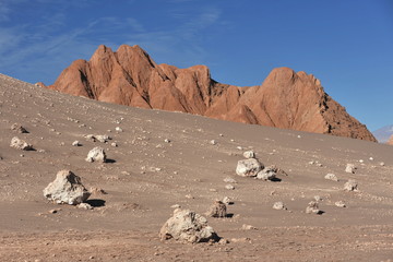 The unique landscapes of the Moon Valley Atacama Desert. Chile.