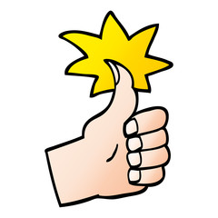 vector gradient illustration cartoon thumbs up symbol