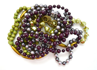 necklace on white background