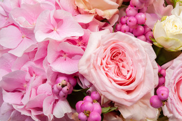Elite bouquet of beautiful luxury flowers, close-up