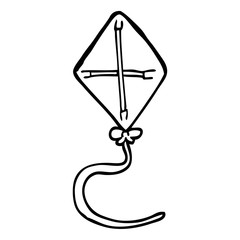 Naklejka premium black and white cartoon kite